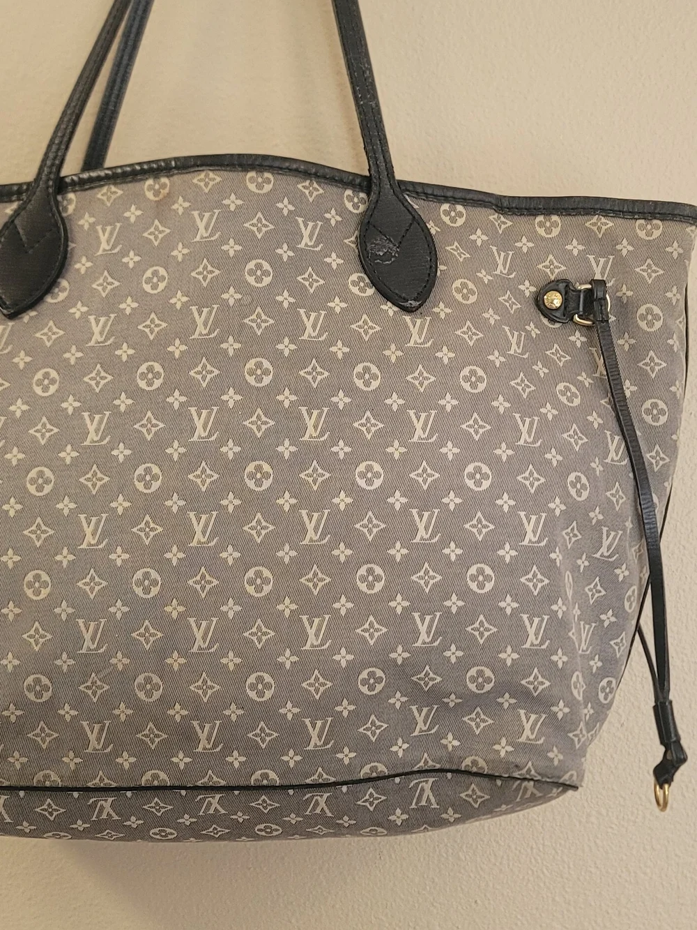 Auth Louis Vuitton M40514 Monogram Idylle Neverfull MM Tote Bag Encre LV